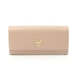 Prada-Portefeuille long bi-fold Saffiano Prada-Rouge,Beige