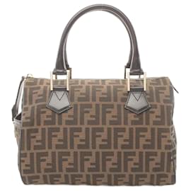 Fendi-Fendi Zucca Handbag-Brown