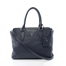 Prada-Sac à main Prada VITTELO PHENIX-Bleu Marine