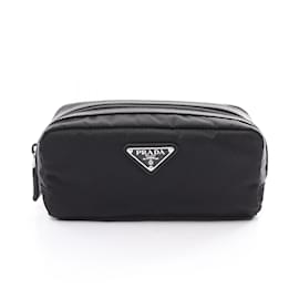 Prada-Prada Tessuto Saffiano Pouch Bag-Black