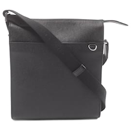 Bulgari-Bvlgari Black Leather Shoulder Bag-Black