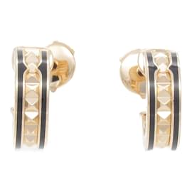 Bulgari-Bvlgari B-zero1 Lock Earrings in Pink Gold and Ceramic-Golden