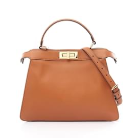 Fendi-Fendi Peekaboo I See You Medium Handbag-Brown