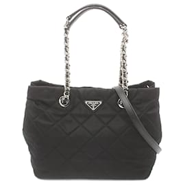 Prada-Prada Tessuto Impuntura Tote Bag-Black