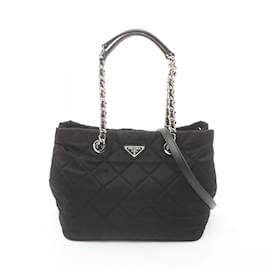 Prada-Prada Tessuto Impuntura Tote Bag-Black