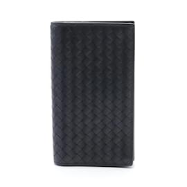 Bottega Veneta-Bottega Veneta Intrecciato Bi-fold Long Wallet-Black