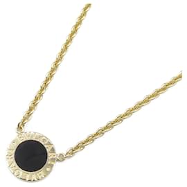 Bulgari-Collier Bvlgari en onyx en or jaune 18K-Noir