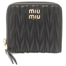 Miu Miu-Miu Miu Matelasse Bi-fold Wallet-Black