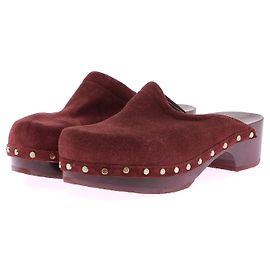 Autre Marque Non Signé / Unsigned mules & clogs T.EU 39 Leather Dark red