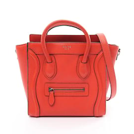 Céline-Celine Luggage Nano Shopper Handbag-Red