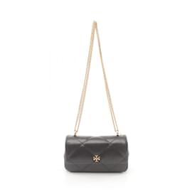 Tory Burch-Tory Burch Mini Kira Diamond Quilt Flap Shoulder Bag-Black