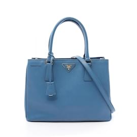 Prada-Sac à main Prada Saffiano Lux Galleria-Bleu