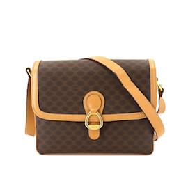 Céline-Celine Macadam Shoulder Bag-Brown
