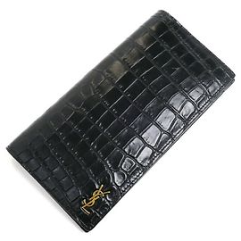 Yves Saint Laurent Tiny Cassandra Long Wallet Black