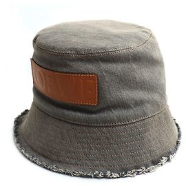 Chapéu bucket de denim e couro de bezerro Loewe Marrom
