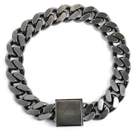Fendi-Fendi Steel FF Zucca Charm Bracelet-Silvery