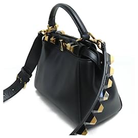 Fendi-Fendi Peekaboo Studded 2-Way Shoulder Bag-Black