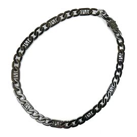 Fendi Metal FF Zucca Chain Necklace Brown