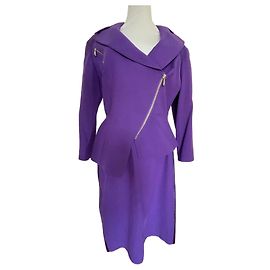Thierry Mugler Terno e saia Roxo