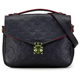 Louis Vuitton-Louis Vuitton Blue Monogram Empreinte Pochette Metis-Blue,Navy blue