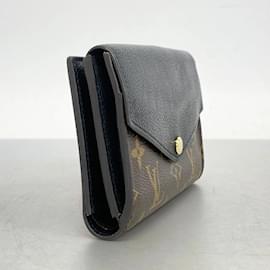 Louis Vuitton-Louis Vuitton Monogram Portefeuille Pallas Compact Wallet-Brown,Black