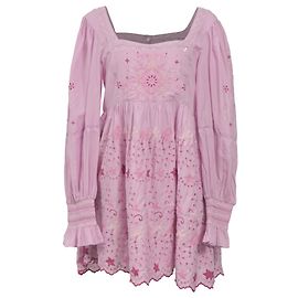 Abito Mini Freja LoveShackFancy in cotone rosa chiaro Marrone Rosa