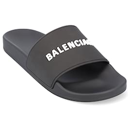 Balenciaga-Balenciaga Men's Pool Slide Sandal Black-Black