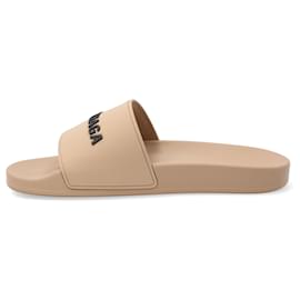 Balenciaga-Balenciaga Men's Pool Slide Sandal-Brown,Beige