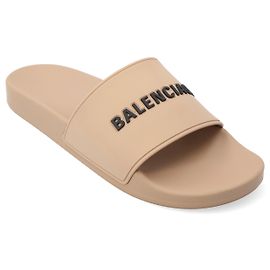 Balenciaga Men's Pool Slide Sandal Brown Beige