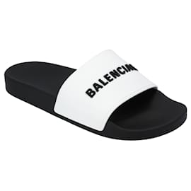 Balenciaga-Balenciaga Men's Pool Slide Sandal White-Red