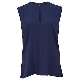 Céline Blusa sem mangas Celine em seda azul marinho Azul Azul marinho