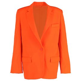 The Attico Oversized Single-Breasted Blazer in Orange Polyester Orange