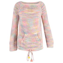 Suéter de crochê solto Chloé com bolsos em algodão multicolorido Multicor