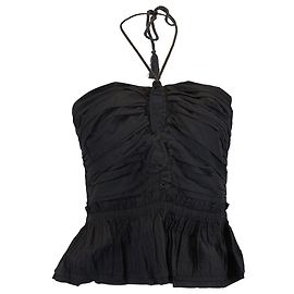 Top peplum con llave Adaleigh en algodón negro de Ulla Johnson Negro