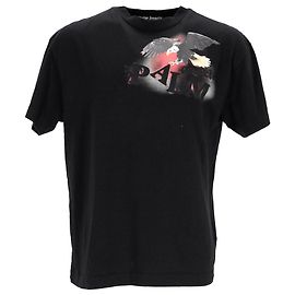 Palm Angels Eagle Print T-Shirt in Black Cotton Black