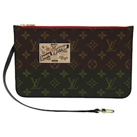 Louis Vuitton-Bolsa Clutch Neverfull Louis Vuitton-Marrom