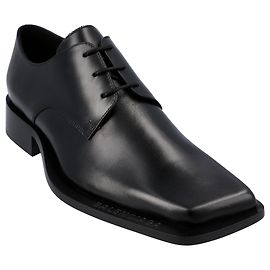Balenciaga Leather Cut Derby Shoes Black Black