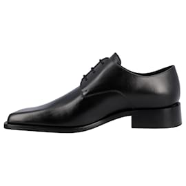 Balenciaga-Balenciaga Leather Cut Derby Shoes Black-Black