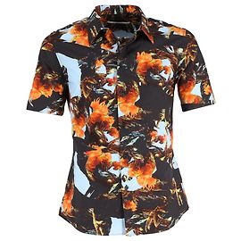 Camisa de manga corta con estampado de pelea de gallos en algodón multicolor Givenchy Multicolor Otro