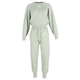 Ensemble Sweatshirt à Col Rond et Pantalon Sandro Paris en Coton Vert Vert