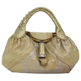 Fendi-Fendi Spy Shoulder Bag-Golden,Metallic