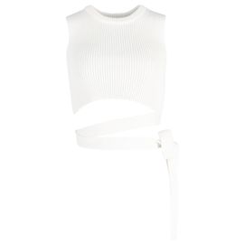 Top de malha Red Valentino em algodão branco Branco