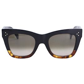 Céline  Celine Cat-Eye Two-Toned Sunglasses in Black Acetate Brown