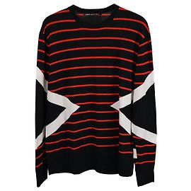 Gestreifter Blitz-Pullover von Neil Barrett aus schwarzer Baumwolle Andere