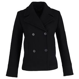 Chaqueta cruzada Joseph en lana negra Negro
