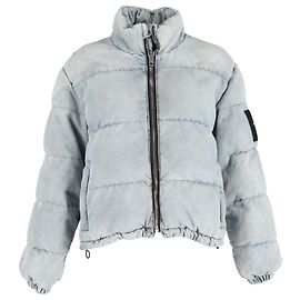 Chaqueta acolchada acid-wash de Alexander Wang en algodón azul claro Azul Azul claro