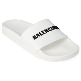 Infradito da piscina donna Balenciaga nero e bianco Bianco