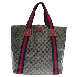 Gucci GG Crystal PVC Tote Bag Grey