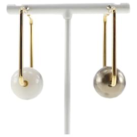 Céline-Celine Hoop Earrings-Golden,Metallic