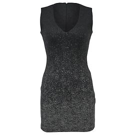 Vestido Mini V-Neck Dsquared2 em Lã Virgem Cinza Cinza